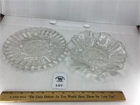VINTAGE FEDERAL GLASS FLUTED BOWL AND PLATE 8