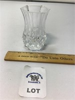 CRYSTAL CYLINDER ART DECO VASE 3 INCHES TALL