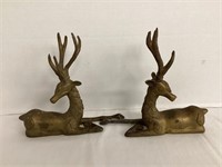 Pair of Brass Deer