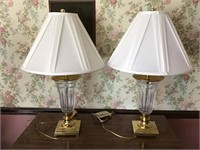 WATERFORD CRYSTAL PAIR OF ELECTRIC TABLE LAMPS