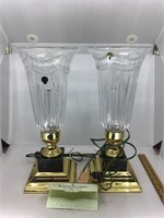 WATERFORD CRYSTAL ELECTRIC BEDSIDE LAMPS 1 pr