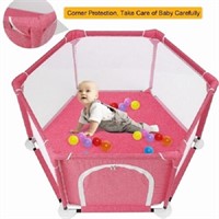6 Sided Red Fabric Play Pen