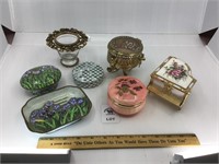 GOLD PLATED TRINKET BOXES, GLASS TRINKET BOXES