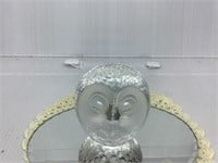 GLASS OWL PAPERWEIGHT - mirror not included