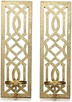Hosley 2-Pc Set Metal Gold Wall Sconce 16.5" H