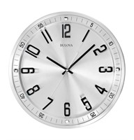 Bulova 13" Wall Clock in Brushed Stainless Steel