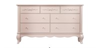 Evolur Aurora Blush Pink Double Dresser -7 Drawers