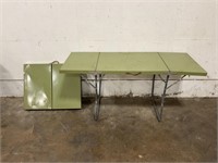 3 Green Metal Folding Tables