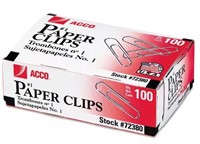 ACCO Smooth Standard Paper Clip 10Bx/100 ct=1000