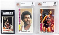 (2) 1976-77 TOPPS BASKETBALL BVG GRADED