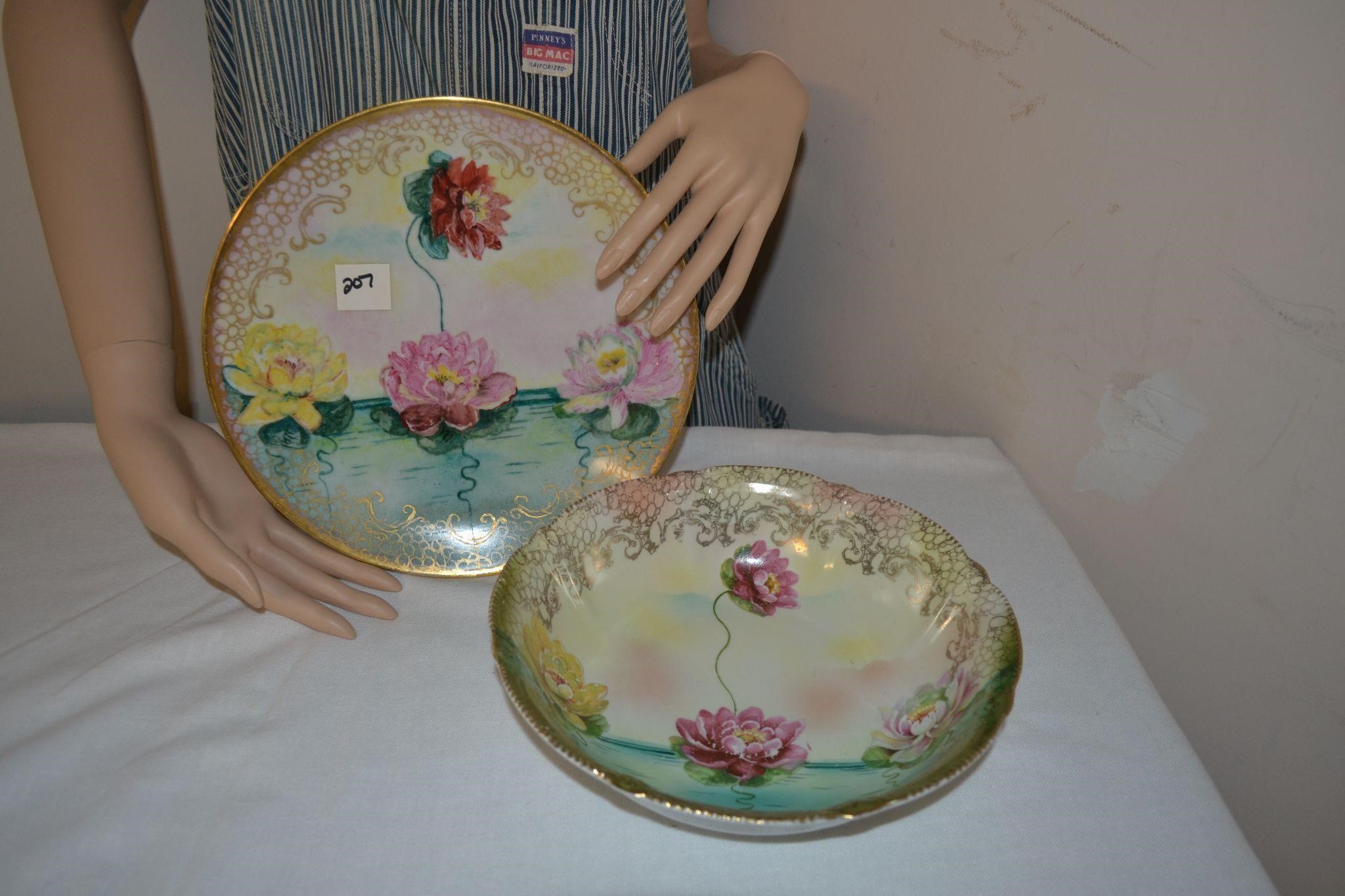 Decorative Hand Painted Plate and Bowl