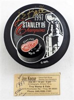 JOE KOCUR AUTO 1997 STANLEY CUP CHAMPIONS PUCK