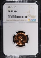 1963 LINCOLN CENT NGC PF69 RD