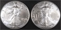 (2) 2024 AMERICAN SILVER EAGLES