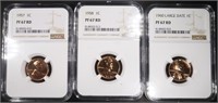 1957,1958,1960 (LG DATE) LINCOLN CENTS NGC PF67 RD