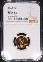 1962 LINCOLN CENT NGC PF69 RD