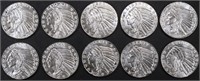 (10) 1/10 OZ .999 SILVER INDIAN DESIGN ROUNDS
