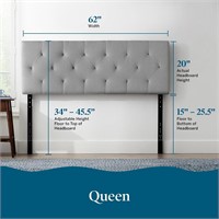 LUCID Mid-Rise Upholstered Headboard - QUEEN