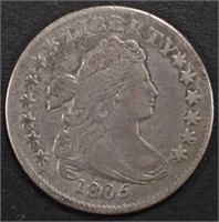 1805 DRAPED BUST DIME VF