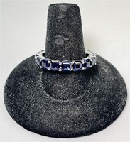 Sterling Tanzanite Eternity Band 5 Grams Size 10