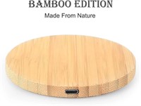 NEW Bamboo Wood 10W Qi Wireless Charger USB C