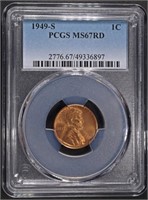 1949-S LINCOLN CENT PCGS MS67RD