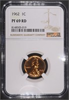 1962 LINCOLN CENT NGC PF69 RD