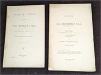 2 Antique Ebenezer J. Hill Speech Booklets
