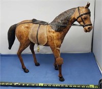 Vintage Leather Horse with Saddle