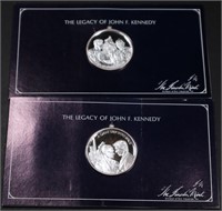(2) 1 OZ .999 SILVER LEGACY OF JFK ROUNDS
