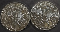 (2) 1 OZ .999 SILVER 2024 PHILHARMONIC ROUNDS