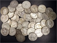 (40) 90% SILVER WASHINGTON QUARTERS