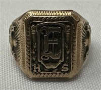 Sz.2.5 10k. Gold 1930 Class Ring 6.14 Grams