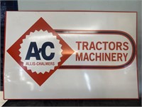 Vintage 34" AC tractors machinery metal sign