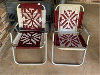 2 Vintage Lawn Chairs Macrame