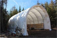 30'x24' tarp building, 17' high, buyer must disass