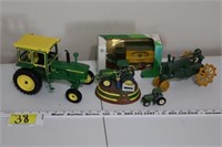 John Deere Ertl truck bank, misc tractors