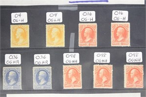 US Stamps #O4//O98 Mint 1873-1879, CV $1077.50