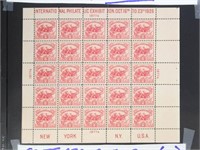 US Stamps #630 Pane of 25, Plate Number, CV $500