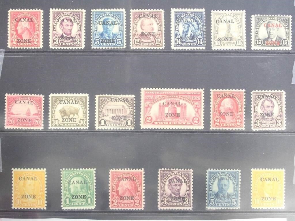 US Stamps Canal Zone #84//104 Mint, CV $352.50