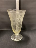 Vintage carnival glass vase marigold