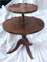 Vintage Tiered Pie-Crust Accent Table