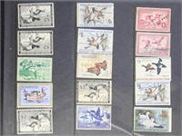 US Federal Duck Stamps Used on page, mixed conditi