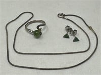 Sterling Silver broken Necklace & Ring 6.11 Grams