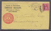 US Stamps 1890s Color Advertising Cover