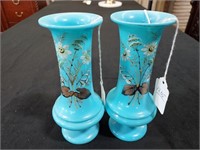 Pair of enamel painted vases
