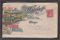US Stamps 1903 Color Advertising Cover Wrigley Can