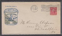 US Stamps 1907 Color Advertising Cover with some f