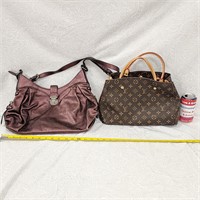 2 Faux Louis Vuitton Leather Handbag Purse