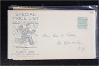 US Stamps9 Advertising Covers, mostly late 19th ce